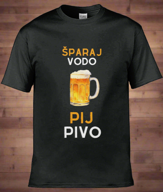 Šparaj vodo, pij pivo - moška majica