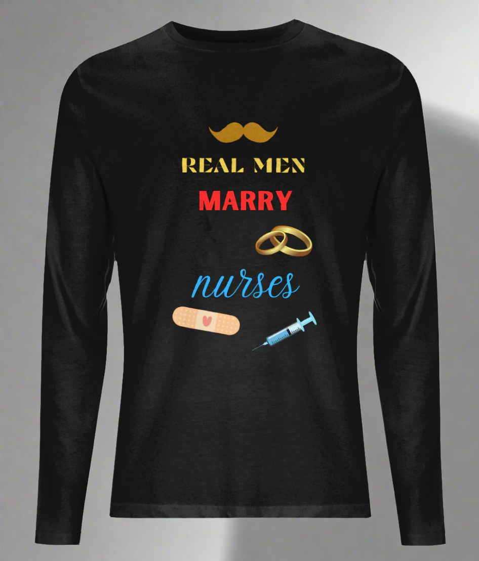 Real men marry nurses - moška dolga majica